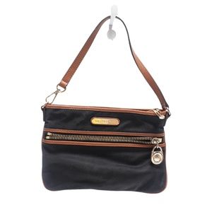 Michael Kors Wristlet Mini Handbag Black With Brown Trim